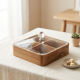 Wooden Four-Section Serving Platter with Acrylic Lid Small
